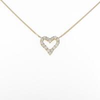 K18YG ハート ダイヤモンドネックレス