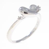 K18WG ハート ダイヤモンドリング