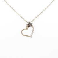 K18PG ハート×フラワー ダイヤモンドネックレス