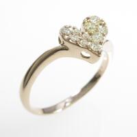 K18PG ハート ダイヤモンドリング