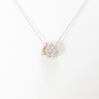 K18PG／K18WG 2WAY フラワー ダイヤモンドネックレス