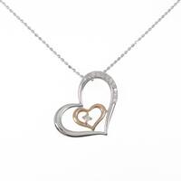 K18PG／K18WG ハート ダイヤモンドネックレス