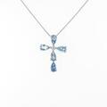 K18WG クロス アクアマリンネックレス