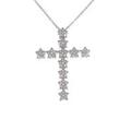 K18WG クロス ダイヤモンドネックレス