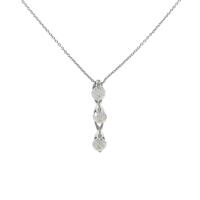 K18WG スリーストーン ダイヤモンドネックレス