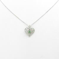 K18WG ハート ガーネットネックレス