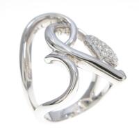 K18WG ハート ダイヤモンド ピンキーリング