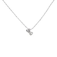 K18WG ハート ダイヤモンドネックレス