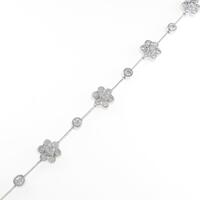 K18WG フラワー ダイヤモンドブレスレット