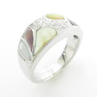 K18WG マザーオブパールリング