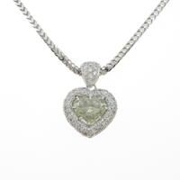 K18WGダイヤモンドネックレス 2．013ct・VLY・SI1・ハートシェイプ
