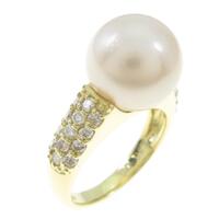 K18YG シロチョウパールリング