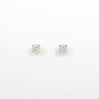 K18YG ソリティア ダイヤモンドピアス