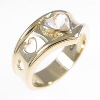 K18YG ハート クオーツリング