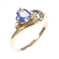 K18YG ハート タンザナイトリング