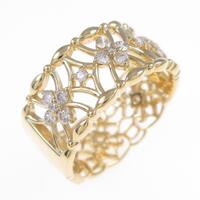 K18YG フラワー ダイヤモンドリング