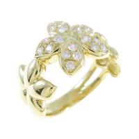 K18YG フラワー ダイヤモンドリング