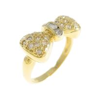 K18YG リボン ダイヤモンドリング