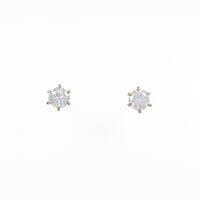 【リメイク】K18YG／ST ダイヤモンドピアス 0．403ct・0．407ct・G・VS1・GOOD