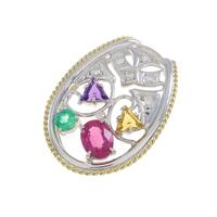 K18WG／K18YG カラーストーンペンダント