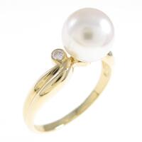 K18YG アコヤパールリング