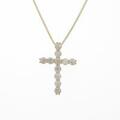 K18YG クロス ダイヤモンドネックレス
