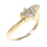 K18YG フラワー ダイヤモンドリング