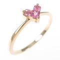 K10PG ハート ピンクサファイヤリング