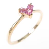 K10PG ハート ピンクサファイヤリング