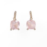 ポアレ ローズクオーツピアス