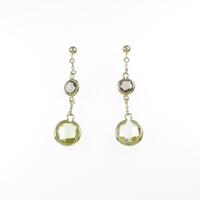 K18YG スモーキークオーツピアス