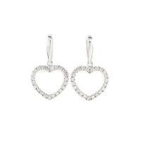 K18WG ハート ダイヤモンドピアス