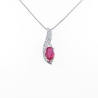 K18WG ルビーネックレス