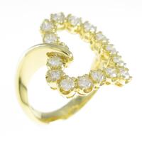 K18YG ハート ダイヤモンドリング