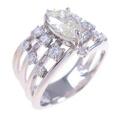 プラチナダイヤモンドリング 1．050ct・M・SI1・ペアシェイプ