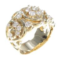 K18YG フラワー ダイヤモンドリング