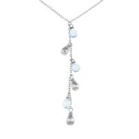 K18WG ブルートパーズネックレス