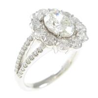 プラチナダイヤモンドリング 1．047ct・I・VS2・オーバルカット