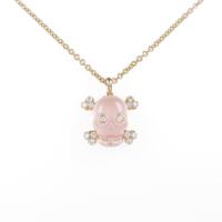 クリスチャンディオール スカル ローズクオーツネックレス