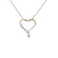 K18PG ハート ダイヤモンドネックレス