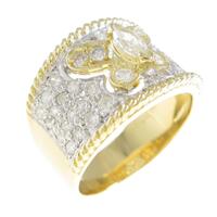 K18YG／K18WG バタフライ ダイヤモンドリング