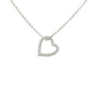 K18WG ハート ダイヤモンドネックレス
