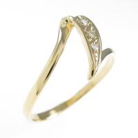 K18YG スリーストーン ダイヤモンドリング