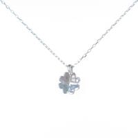 K18WG クローバー ダイヤモンドネックレス