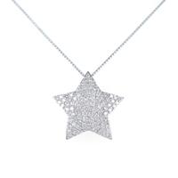 K18WG パヴェ スター ダイヤモンドネックレス