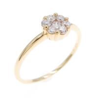 K18YG フラワー ダイヤモンドリング