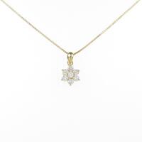 K18YG フラワー ダイヤモンドネックレス