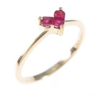 K10PG ハート ルビーリング