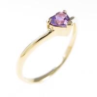 K18YG ハート アメジストリング