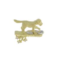 K18YG／PT ドッグ ダイヤモンドブローチ